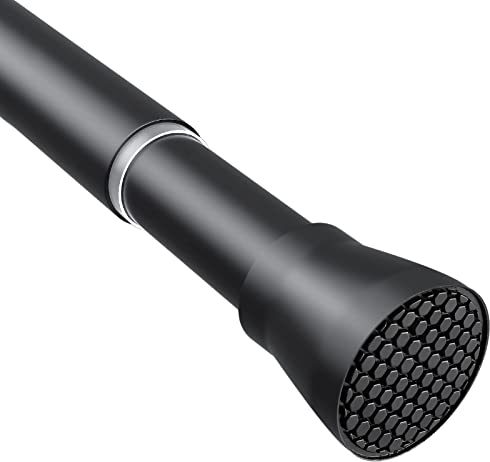 Zipglo 1 Stück Gardinenstange ohne Bohren 70-127 cm Duschvorhangstange Teleskopstange Vorhangstange Kleiderstangen Spannstange Verstellbare für Badezimmer, Fenster, Küche, Schrank, Schwarz