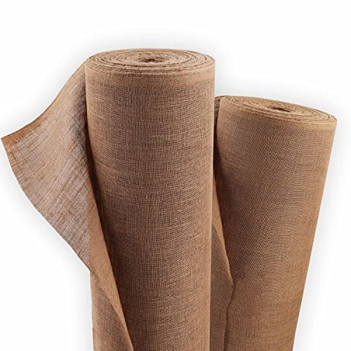 Aquagart Jutetyg 305 g/m² jutematta, trädgårdsjute, jute-tyg för dekoration hem och trädgård, säckvävnad, juteband för växter, vinterskydd, naturligt tyg, rotskydd (20 m jutetyg)