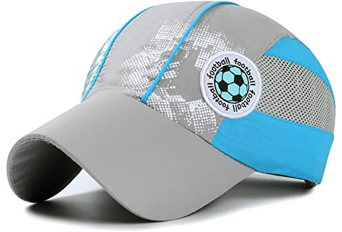 SIQITECHUK Kids Quick Dry Mesh Baseball Cap Breathable Peak Cap Lightweight Outdoor Football Sports Cap Adjustable Snapback Cap Children Fashion School Cap Summer Sun Visor Cap 51-54cm
