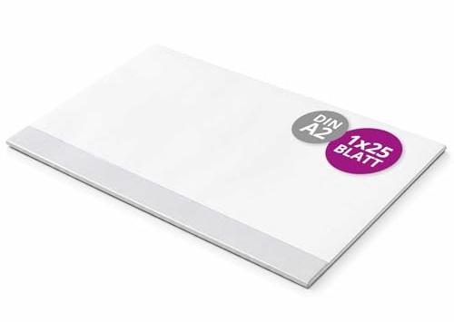 Scriptum Schreibtischunterlage | Malunterlage aus Papier zum Abreißen in weiß – in DIN A2 – 25 Blatt – Made in Germany