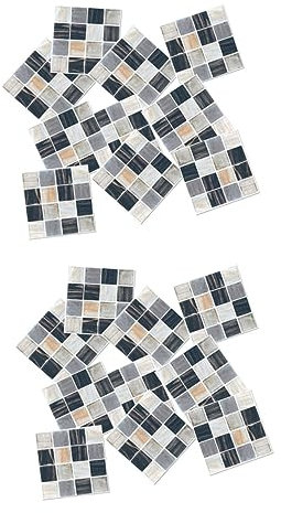 DOITOOL 2sets Mosaik Muster 3d Aufkleber Pvc Kristall Fliesen Aufkleber Klebstoffe Für Badezimmer 15 Stücke * 2