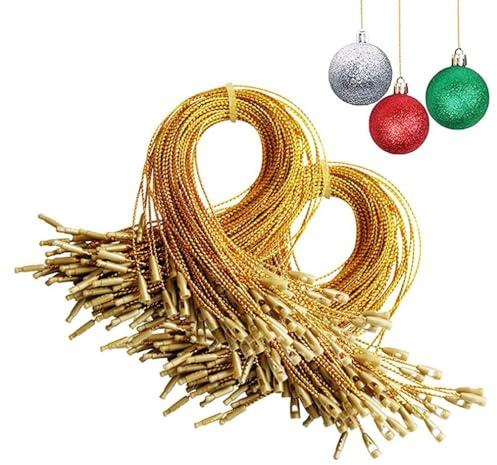 Sanfly 100pcs Weihnachtsschmuck Schnur Gold Silber Faden Twist Krawatten Schnappverschluss Für Schmuckkabel DIY Craft String -Faden Und Packschnur 20cm
