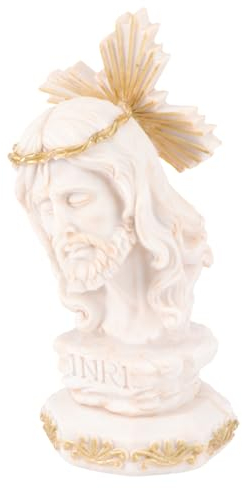 TOPBATHY Christliche Deko Jesus Skulptur für Desktop Christus Jesus aus Kunstharz Gelb Bruchsicher Leicht zu Verstauen Kreative Tischdekoration