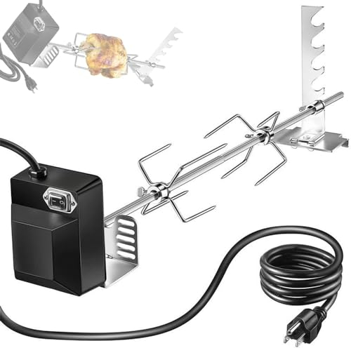 Kit De Asador para Parrilla, Kit De Asador para Barbacoa De Acero Inoxidable, con Motor De Barbacoa Eléctrico, para Asador De Cerdo, Cerdo, Cordero, Fiesta Al Aire Libre, Fogata
