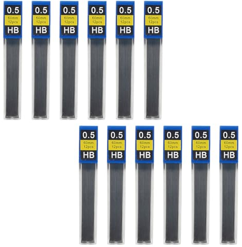 WBZOWRB Bleistiftminen 0,5 mm, 0.5 mm bruchfeste Minen für Druckbleistifte,Geschmeidig und klar schreiben, 144 Stück