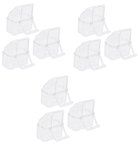 COLLBATH 9stücke Teiliges Für Papageien Transparente Futterbox Mit Standfuß Und Abnehmbarem Spritzschutz Langlebiger Und Leicht Zu Reinigender Futternapf Für Vogelkäfige Umweltfreundliches Material