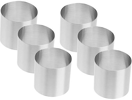 PHENOFICE 6 Stücke Runde Kuchenform Aus Edelstahl Antihaftbeschichtete Backbleche Für Backen Kleine Runde Kuchenform Runder Backrahmen Für Küche Mousse-kuchenform Puddingformen Formen Für Ba