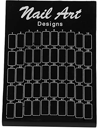Nail Display Chart 50 Colors Nail Art Colour Chart Nailtips Display Board Nailtips Polish Gel Color Card For False Nails Tips Showing (Black)