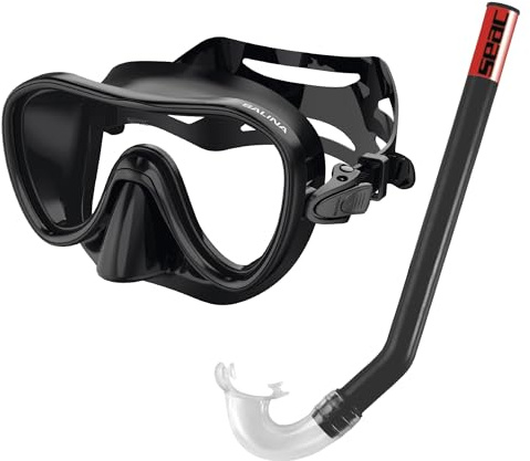 SEAC Set Salina SLT, máscara de Snorkel y Tubo de Snorkel para Adultos, Adolescentes y niños