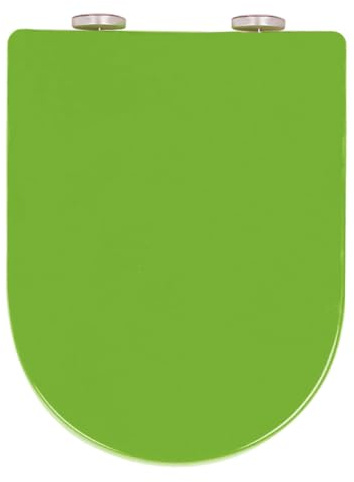Abattant WC à fermeture douce avec libération rapide et charnières réglables en acier inoxydable en forme de D/U Vert