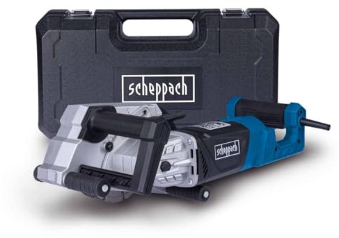 Scheppach Mauernutfräse MNF2250 | 2250 W Leistung mit 5400 U/Min | Frästiefe 0-40mm | Flexible Schnittbreite 8-40mm | Softstart, werkzeuglose Fräseinstellung | inkl. 4 Diamanttrennscheiben Ø 125mm