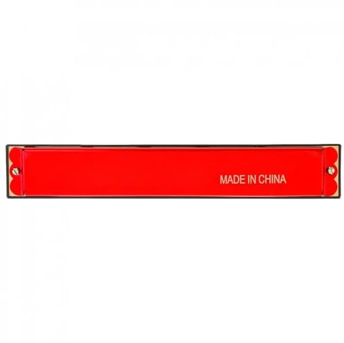 24 Löcher Tremolo Mundharmonika Ton Harfe Mundharmonika Musikinstrumente klassische Mundharmonika(Red)