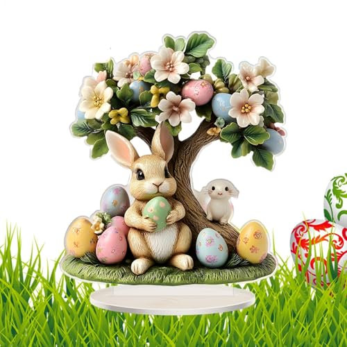 Coniglio di Pasqua - Conigli da ufficio, ufficio 'albero delle uova di Pasqua | Figura di coniglio pasquale in ceramica per ufficio, decorazione di Pasqua, simpatici conigli da ufficio in