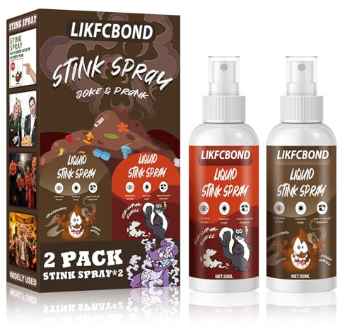 LIKFCBOND Spray para Pedos Extrafuerte, Spray Pedos Apestoso, 2Pcs - 50ML | Spray Olor Pedos, Spray Stink, Spray Fiesta Súper Broma para Adultos - Simulación Olores Reales, Bromas Duradero y Eficaz