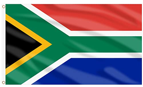 Grand drapeau de l'Afrique du Sud pour l'extérieur – Double face avec œillets en laiton pour décoration de fête olympique, bar, jardin, rue, intérieur et extérieur