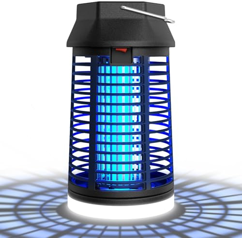 Elektrischer Insektenvernichter & Mückenfalle - 4200V 15W UV-Mückenlampe, Fliegenfänger für drinnen und draußen, IPX4 wasserdicht, ungiftig, geruchlos, für Haus, Schlafzimmer, Terrasse, Hinterhof