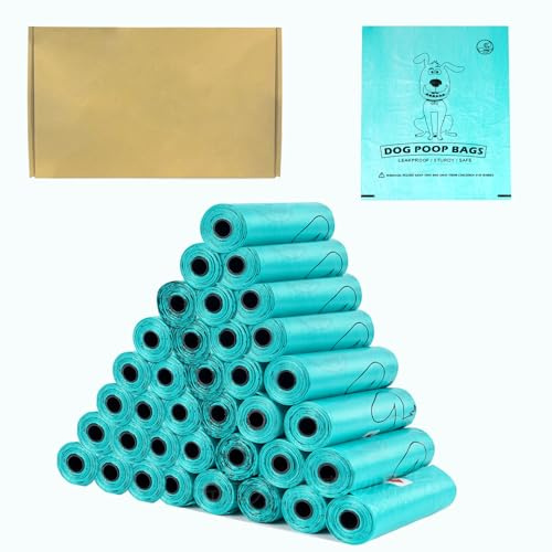 570 Pcs Hundekotbeutel (38 Rollen), Kotbeutel für Hunde + Hundekotbeutelspender, Tragbar Dog Poop Bags, Leicht zu Zerreißen, Auslaufsicher und Wasserdicht, Hundebeutel Kot