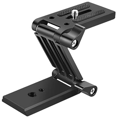 Z Flex Quick Release Plate, Black CNC Machined Aluminum Z Flex Tilt Head Folding Quick Release Plate Stand Mount for Tripod Camera Stabilizer, 3kg Stand Load Bearing