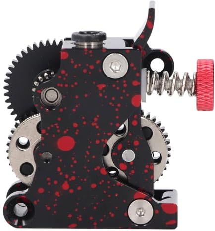Oumefar Dual Gear Extruder Alle Metall 3D-Drucker Extruder mit Abgewinkelten Zahnrad Zähnen für PLA ABS PETG TPU PP PC Nylon PEEK PEI Stabile Lineare Filament übertragung