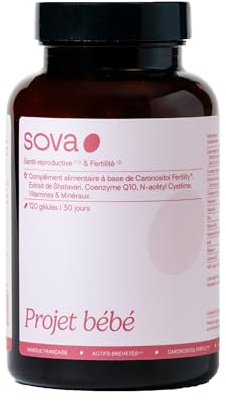 Myo-Inositol & D-Chiro-Inositol - Extrait de Shatavari, Zinc & Acide Folique Quatrefolic® Brevetée Caronositol Fertility® - Fertilité Femme & Équilibre Hormonal - 120 Gélules - Projet Bébé - SOVA