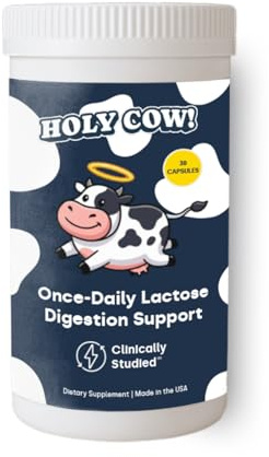 Once a Day Lactose Intolerance Pill | All Day Dairy Digestion Relief | Long-Lasting Lactase Enzyme Alternative Helps Reduce Gas, Bloating & Discomfort, 30 Days
