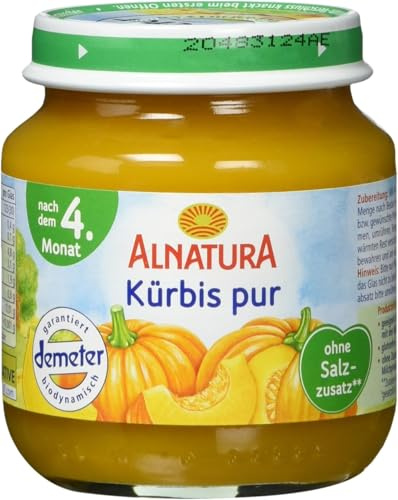 Alnatura Bio Kürbis pur, nach dem 4. Monat, 125 g (Packung mit 6)
