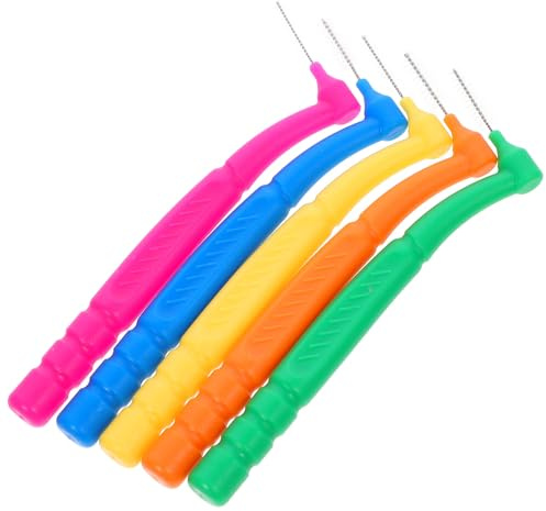 HIAKDOFT 50 Pezzi Spazzolini Interdentali Piccoli per Denti e Gengive Custodia Protettiva Set Colori Assortiti per Pulizia Orale e Superfici Multiple Strumenti Dentali Versatili per Uso