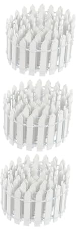 HONITANO 3 Rolls Miniature Wooden Fence 1m Length 5cm High White Small Picket Fence Dollhouse Garden Decor DIY Landscape Scene Layout Accessories