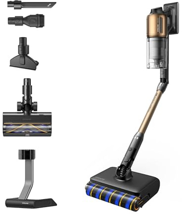 DREAME Z30 Pro Aqua-A Aspiradora Sin Cable, Limpieza en Seco y Húmedo, Autolimpieza y Secado con Aire Caliente, Tubo Plegable en 90°, Corte de Pelo Antienredo, Succión de 855 W, 28.000 Pa, Sin Cable