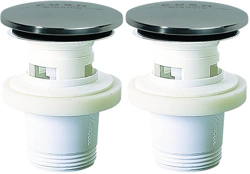 Wirquin 30724029 Bonde de lavabo Quick-Clac à clapet, chromé, Gris (Lot de 2)