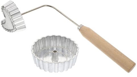Operitacx Stampo per Snack Fritti in Acciaio Inossidabile Manico in Legno per Frittura Casalinga Formine Antiaderenti per Frittelle e Timballi