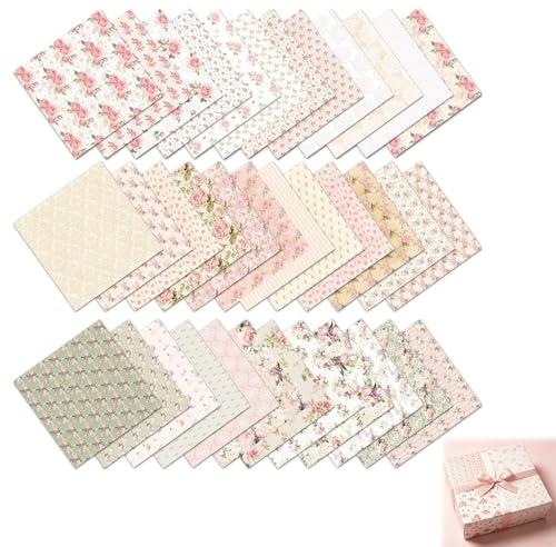 36 Blatt Scrapbook Papier 15x15cm Vintage Blumen Muster DIY Bastelpapier | Retro Motivpapier Dekorpapier Decoupage Papier für Scrapbooking Journal Kartenbasteln Dekoration Origami Geschenkverpackung