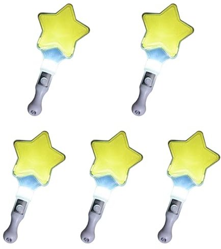 Kaeltsyn Set mit 5 blinkenden Herz-Stern-Form, Leuchtstäbe, Farbwechsel, LED-Leuchtstab für Festivals, Feiern, Kindergeschenke