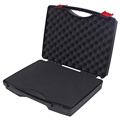 Black Plastic Case EN-EC-37D-2 with Foam Inserts Protective Lightweight Tool Box Storage Container