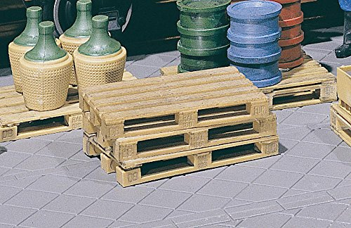 Pola 333201-4 Paletten, Zubehör für die Modelleisenbahn, Modellbau, Holzfarbe