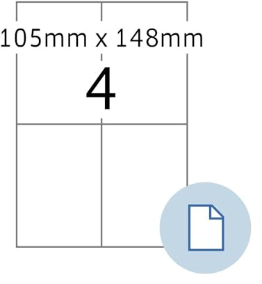 HERMA 8404 Universal Etiketten, 500 Blatt, 105 x 148 mm, 4 pro A4 Bogen, 2000 Stück, selbstklebend, bedruckbar, matt, blanko Papier Klebeetiketten Aufkleber, weiß