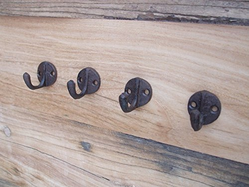 Deko-Impression 4-er Set, 4 Stück Wandhaken, Wandgarderobe, Gusseisen, rostfarben