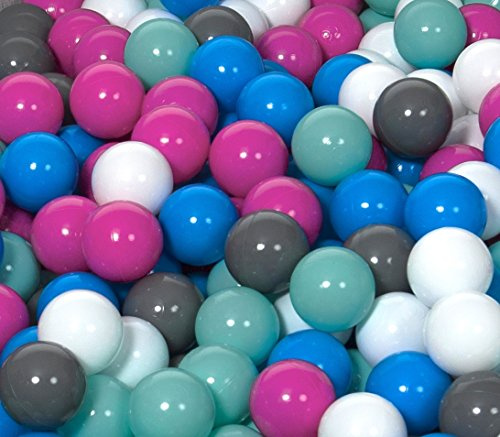 Conjunto de Bolas Pelotas para Piscina Infantil 150 Piezas, O 7cm (Colores de Bolas: Blanco, Azul, Rosa, Gris, Turquesa)