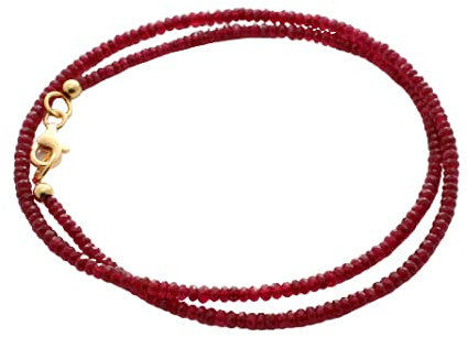 Exklusive Rubin Kette facettierte Rot Longido-Tansania Rubin Collier 46 cm lang