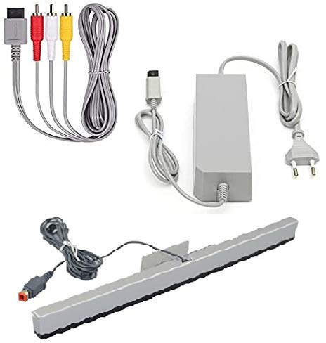 DARLINGTON & Sohns Kabel Set für Nintendo Wii inkl. Ladekabel, Netzteil und Scartfernseher, Sensorleiste, AC Adapter