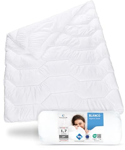 Sommerdecke 135x200 Blanco | Luftige Schlaf-Decke mit Feuchtigkeitsmanagement & hoher Atmungsaktivität | Optimale Hygiene für Allergiker | Perfekte Bettdecke für warme Nächte & im Sommer 135 x 200 cm