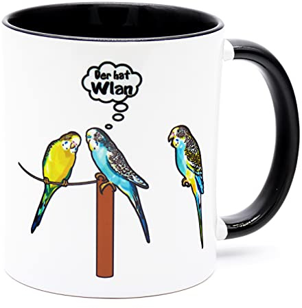 Der hat WLAN Kaffee Tasse Becher IT Nerd Geschenk Informatiker Job Arbeit | Büro Spruch Lustig Arbeitskollege Arbeitskollegin Geburtstag Computer PC Programmierer Ironisch Zubehör Technik Vertrieb