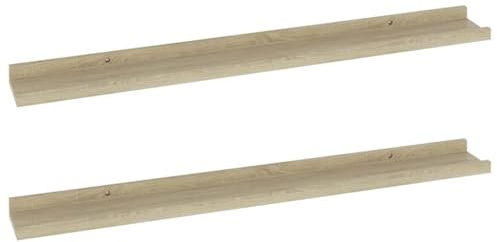 vidaXL 2X Wandregal Bücherregal Wandboard Schweberegal Hängeregal Dekoregal Freischwebend Regal Büroregal Wandablage Sonoma-Eiche 80x9x3cm