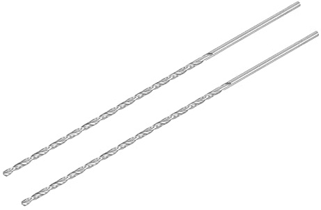 sourcing map 2 Stk. HSS Spiralbohrer (Hochgeschwindigkeitsstahl) Extra lange Twist Bohrer 3,2mm Bohrdurchmesser 200mm Länge