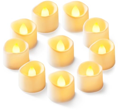 Homemory 12-Pack Flameless LED Tea Lights Candles Battery Operated, 200+Hour Fake Electric Candles TeaLights for Votive, Aniversary, Wedding Centerpiece Table Decor, Funeral, Halloween, Christmas