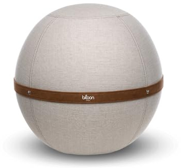 Bloon Siège Ballon Bureau Ergonomique | Anti Mal de Dos, Anti-dérapant, Anti-tâches & Ultra-résistant | Fait à la Main au Portugal | Couleur Ivoire | 55 cm