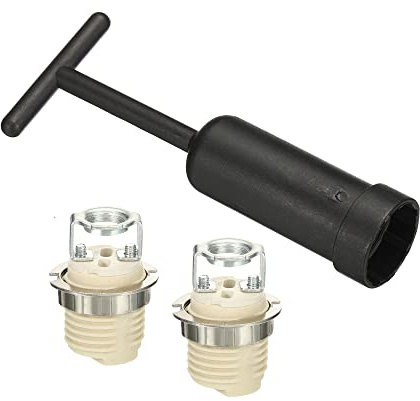 PATIKIL G9 Licht Basis Steckdose Kit 2Set Keramik Lampensockel mit Hilfswerkzeug Weiß