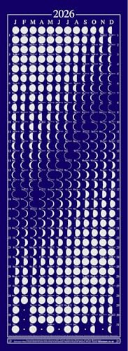 Moon Phase Calendar Poster 2026 - Daily Moon Phase Information - Full Moon, Eclipse, Mercury Retrograde & New Moons