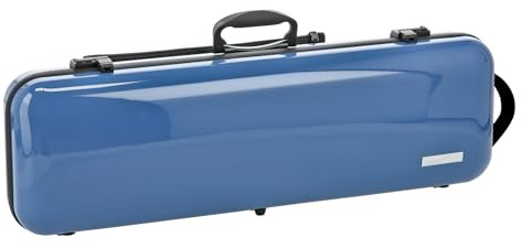 GEWA Violinkoffer AIR 2.1 - Made in Germany - blau hochglanz - Thermoplast-Schale - Leicht und bruchsicher - Zahlenschloss - Zubehörtasche/Notentasche - Rucksackriemen - mit Seitengriff