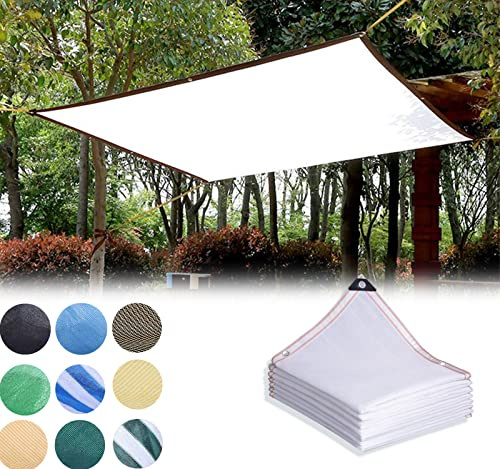 Sonnensegel mit Ösen UV-Schutz Schattierungsnetz 3x4m -Weiß Sonnenschutz Schattennetz mit 95% Schattierwirkung aus HDPE bauzaunplane Windschutznetz für Balkon Garten